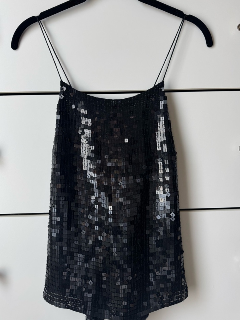 DKNY Black Sequin Silk Cami